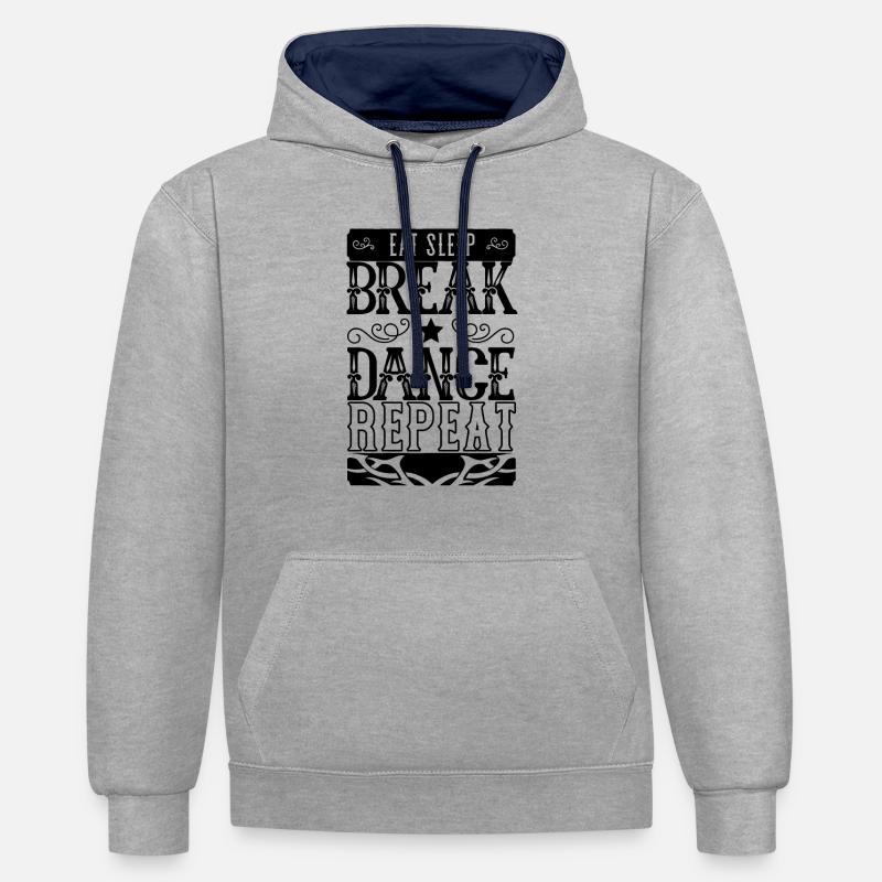Breakdancing Breakdancer Tanz Geschenk Breakdance - Kontrast-Hoodie - Grau meliert/Navy