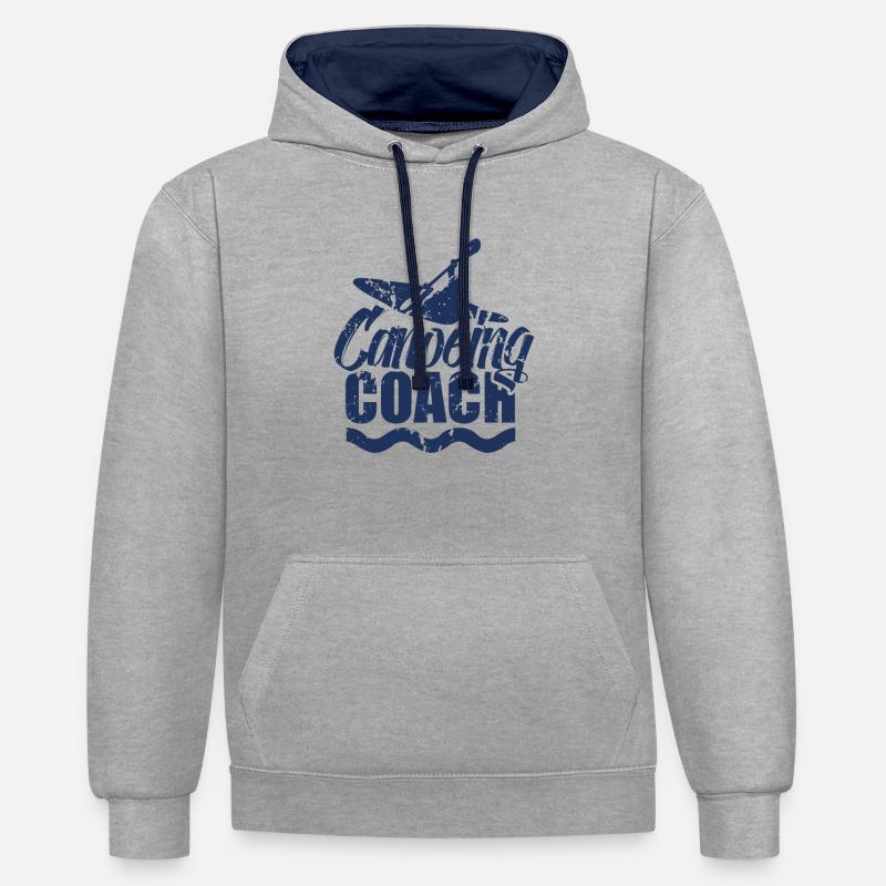 Kanute - Sweat à capuche contrasté - gris chiné/bleu marine