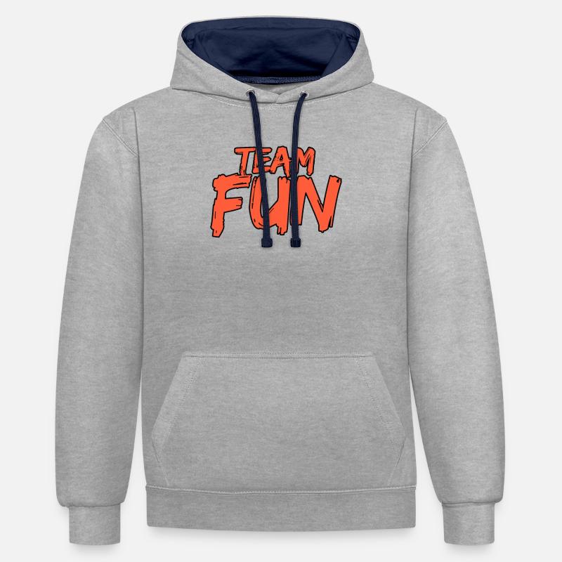 Team Fun - Contrast hoodie - heather grey/navy