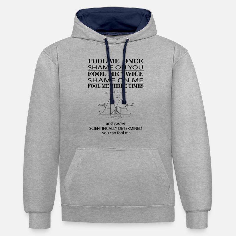 Math nerd - Sweat à capuche contrasté - gris chiné/bleu marine