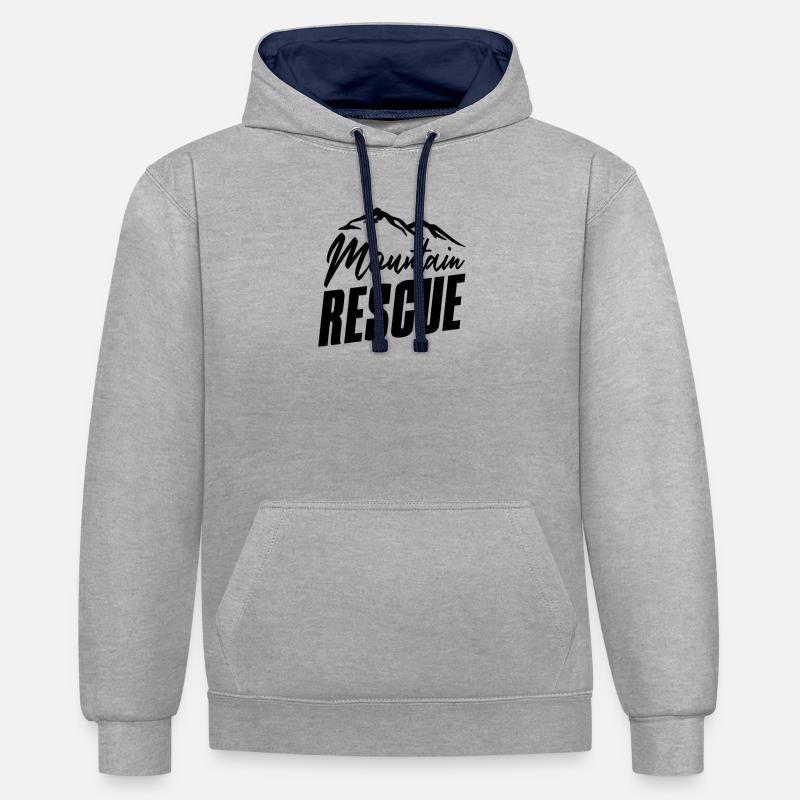 blockedTitle - Sweat à capuche contrasté - gris chiné/bleu marine