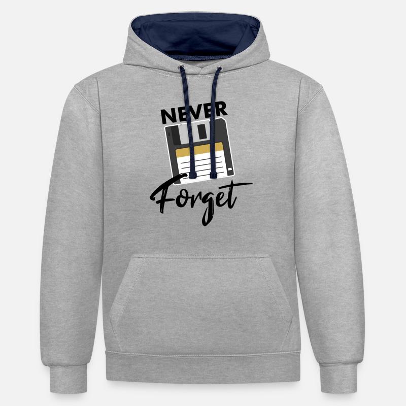 Nerd nerds diskette saying - Contrast hoodie - heather grey/navy