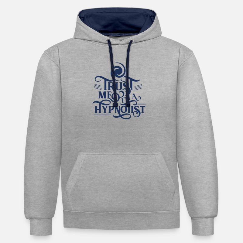 Hypnotiseur d'équipe Hypnotique Hypnotiser Hypnose - Sweat à capuche contrasté - gris chiné/bleu marine