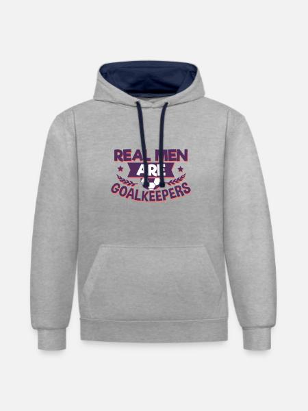 Torwart Fußball - Kontrast-Hoodie - Grau meliert/Navy