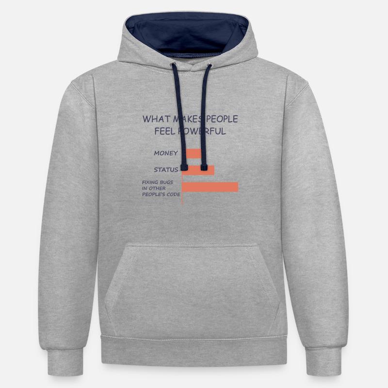 Computerprogrammierer Codierer Software Engineer Geschenk - Kontrast-Hoodie - Grau meliert/Navy