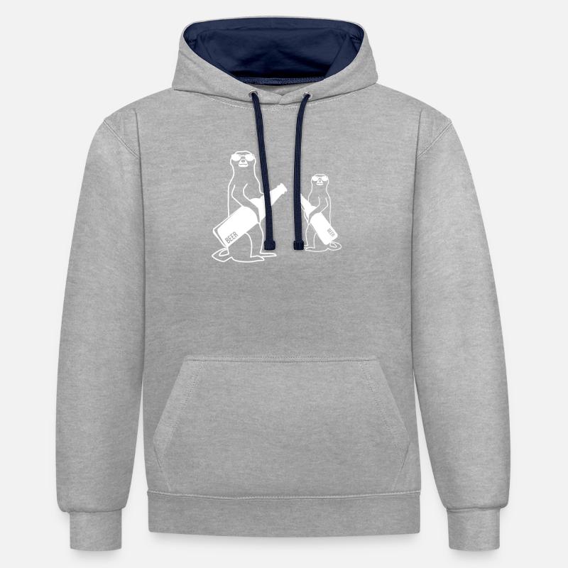 Erdmännchen Erdmännchen - Kontrast-Hoodie - Grau meliert/Navy