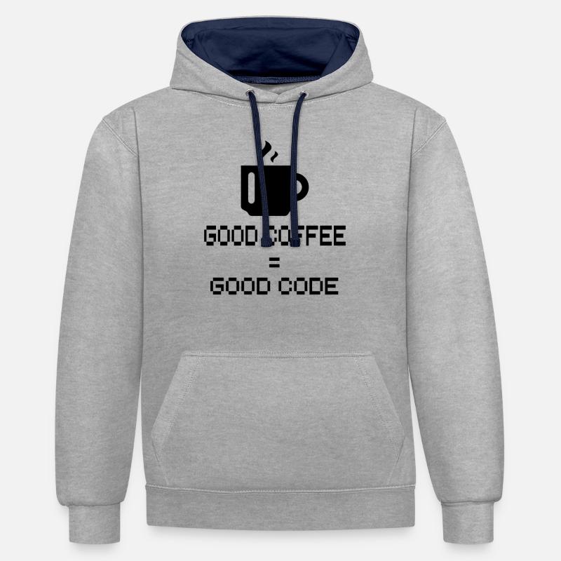 Programmierer - Coder - Hacker - IT - Kontrast-Hoodie - Grau meliert/Navy