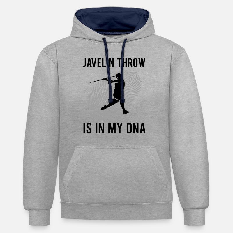 Lance de lance Lance-lance Cadeau - Sweat à capuche contrasté - gris chiné/bleu marine