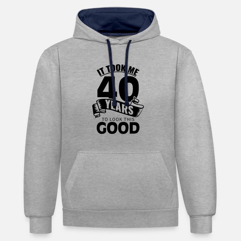 40 ans 40 ans - Sweat à capuche contrasté - gris chiné/bleu marine
