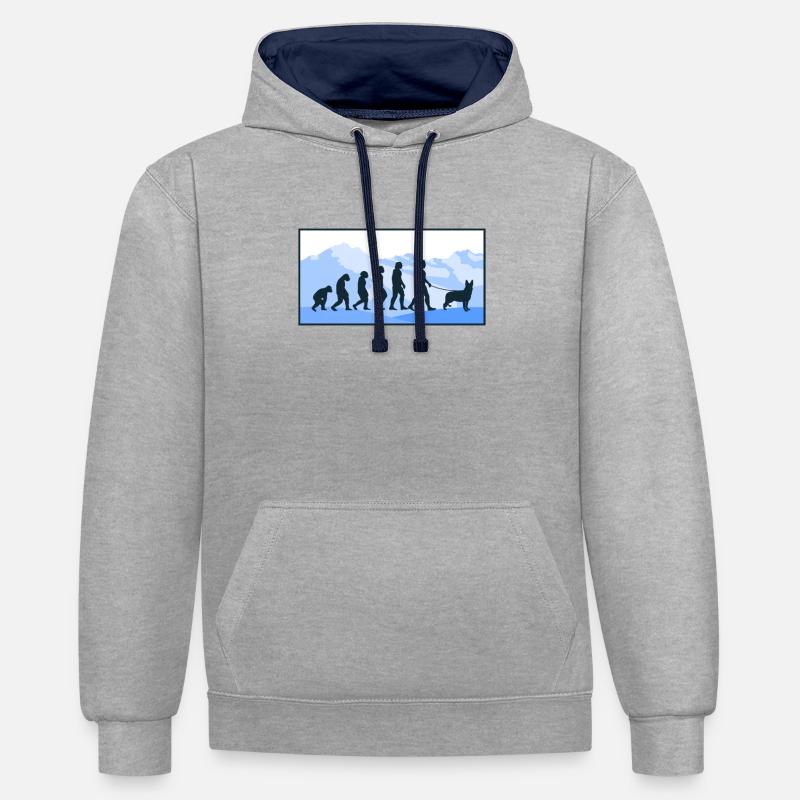 Harzer Fox Evolution Shepherd Gift - Contrast hoodie - heather grey/navy