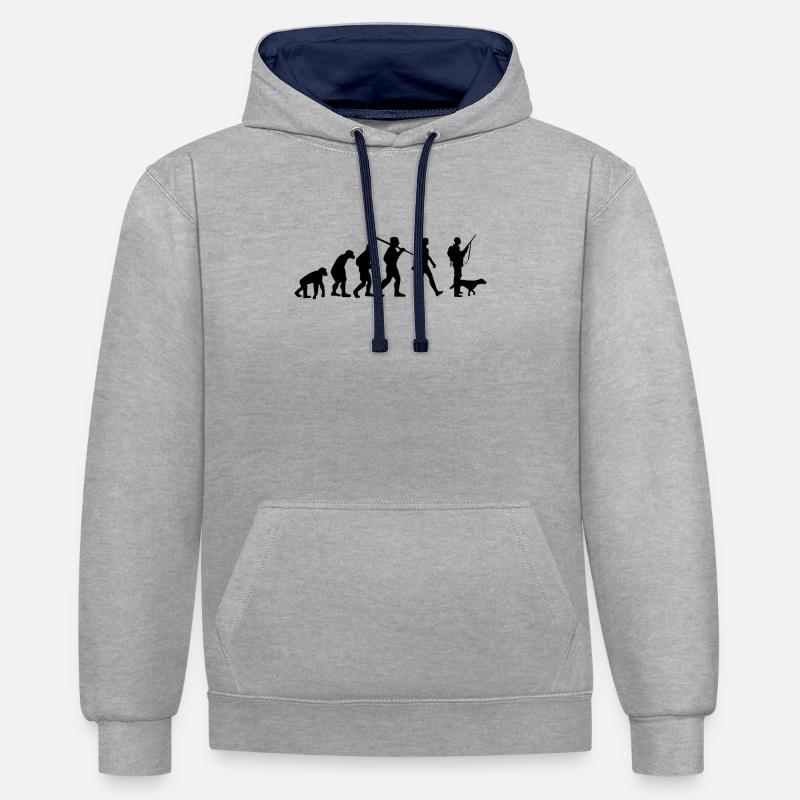 Jaeger Evolution Jäger - Kontrast-Hoodie - Grau meliert/Navy