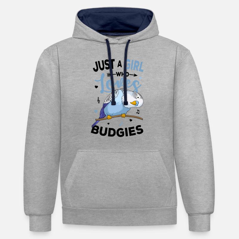 Perruque - Sweat à capuche contrasté - gris chiné/bleu marine