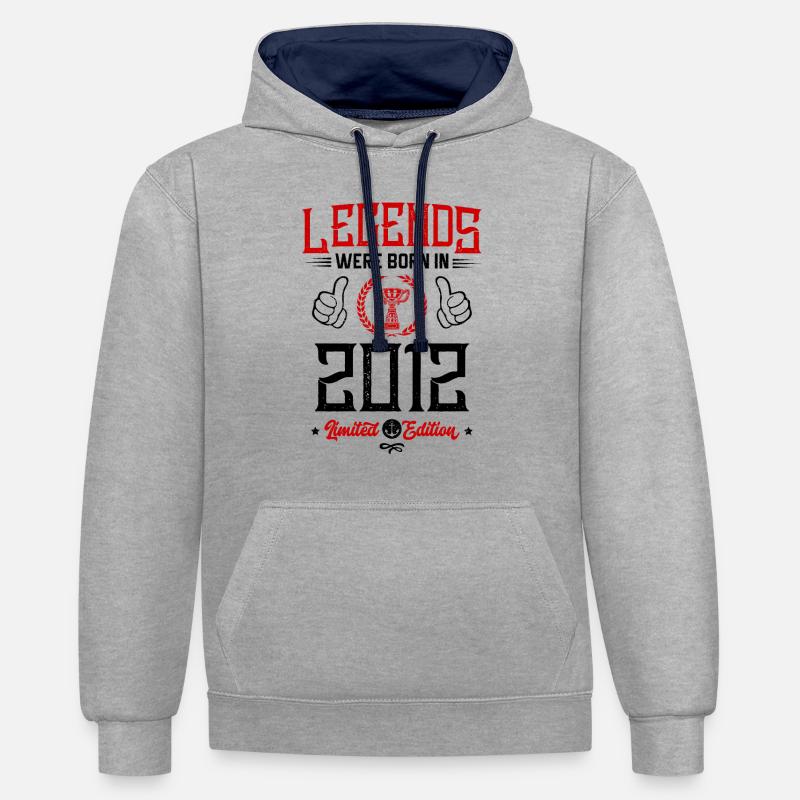 Born dans 2012 Legends - Sweat à capuche contrasté - gris chiné/bleu marine