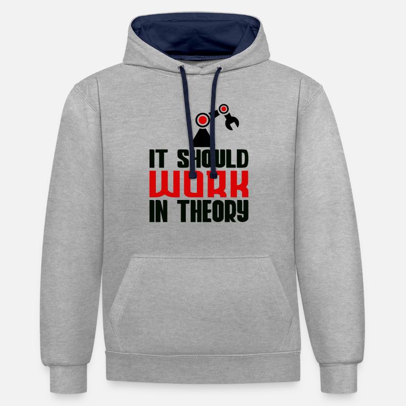 Robotics Machine Learning Robotics Engineering - Kontrast-Hoodie - Grau meliert/Navy