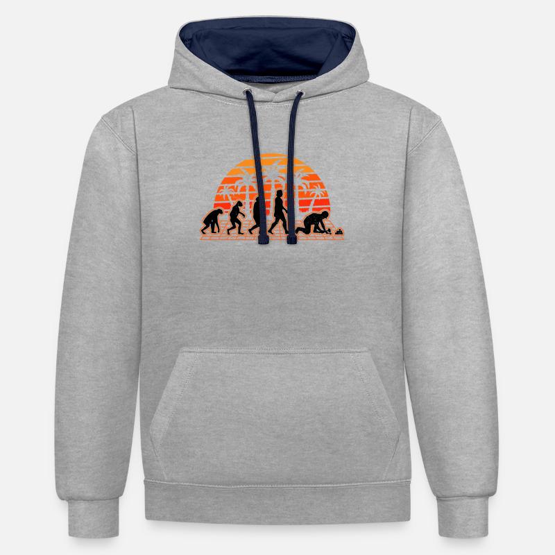 Paver Evolution Sunset Stone setter - Sweat à capuche contrasté - gris chiné/bleu marine