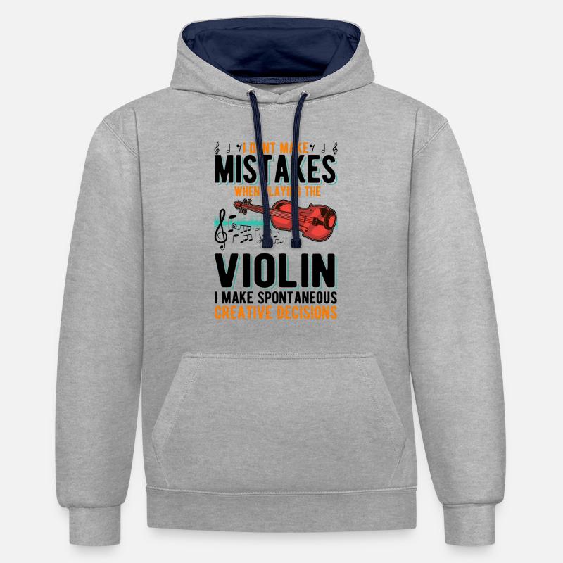 Violon Creative Decisions Violoniste - Sweat à capuche contrasté - gris chiné/bleu marine