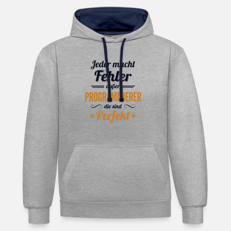 Programmierer sind Perfekt Developer Coder - Kontrast-Hoodie - Grau meliert/Navy
