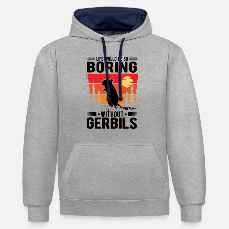 Gerbille Cadeau Racing Rat Germesau - Sweat à capuche contrasté - gris chiné/bleu marine