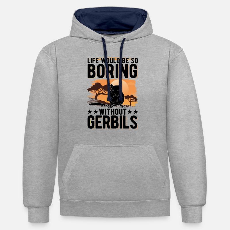 Gerbille Cadeau Racing Rat Germesau - Sweat à capuche contrasté - gris chiné/bleu marine