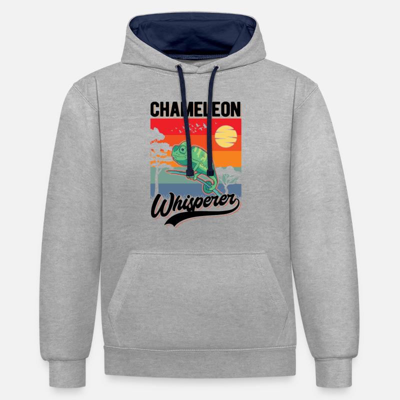 Chamäleon Flüsterer Chameleon Whisperer - Sweat à capuche contrasté - gris chiné/bleu marine