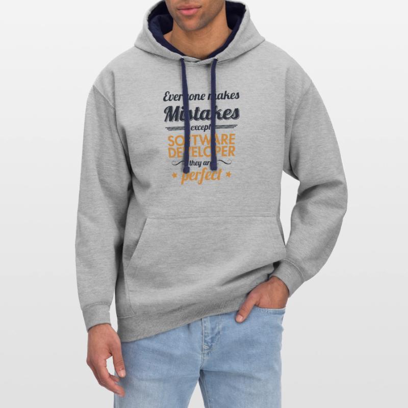 Software Developer are Perfect Full Stack Contrast hoodie