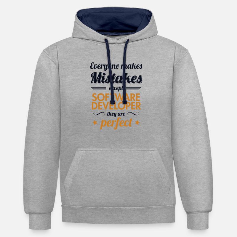 Software Developer are Perfect Developer Coder - Kontrast-Hoodie - Grau meliert/Navy