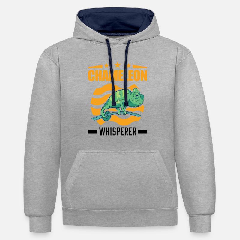 Chamäleon Flüsterer Chameleon Whisperer - Sweat à capuche contrasté - gris chiné/bleu marine