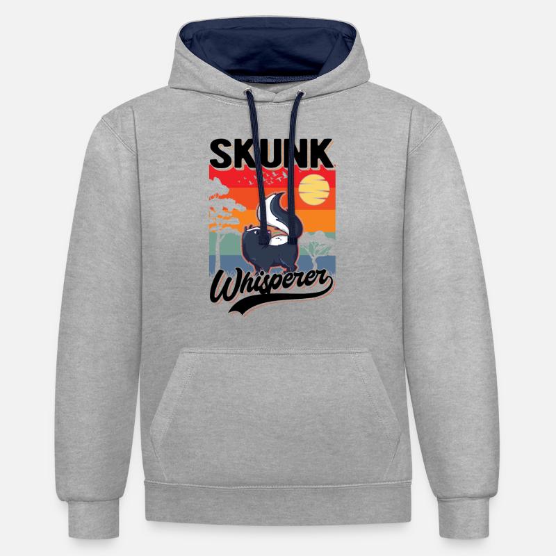 Stinktier Flüsterer Skunk Whisperer - Sweat à capuche contrasté - gris chiné/bleu marine