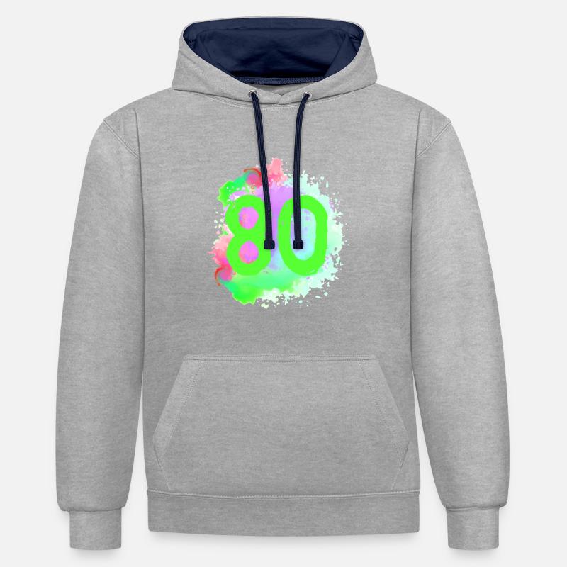80 Nombre d’objets blob - Sweat à capuche contrasté - gris chiné/bleu marine