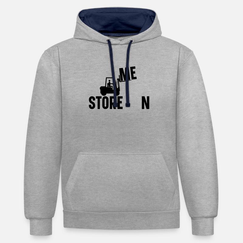 Staplerfahrer Gabelstapler Stapler Geschenkidee - Kontrast-Hoodie - Grau meliert/Navy