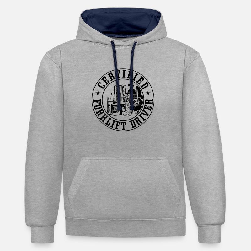 Staplerfahrer Stapler Gabelstapler Geschenkidee - Kontrast-Hoodie - Grau meliert/Navy
