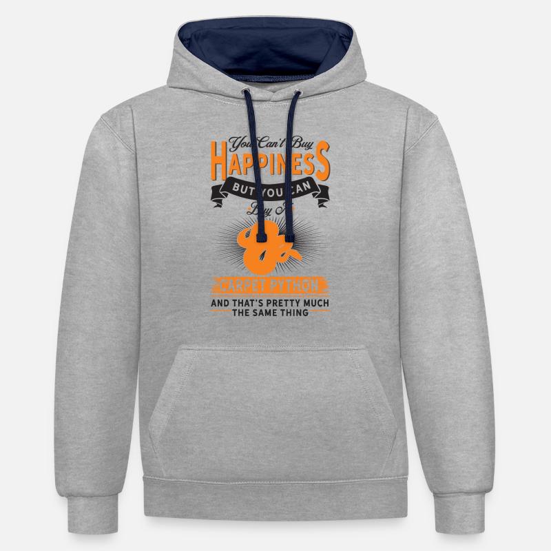 Sie Können Teppichpython Kaufen - Kontrast-Hoodie - Grau meliert/Navy