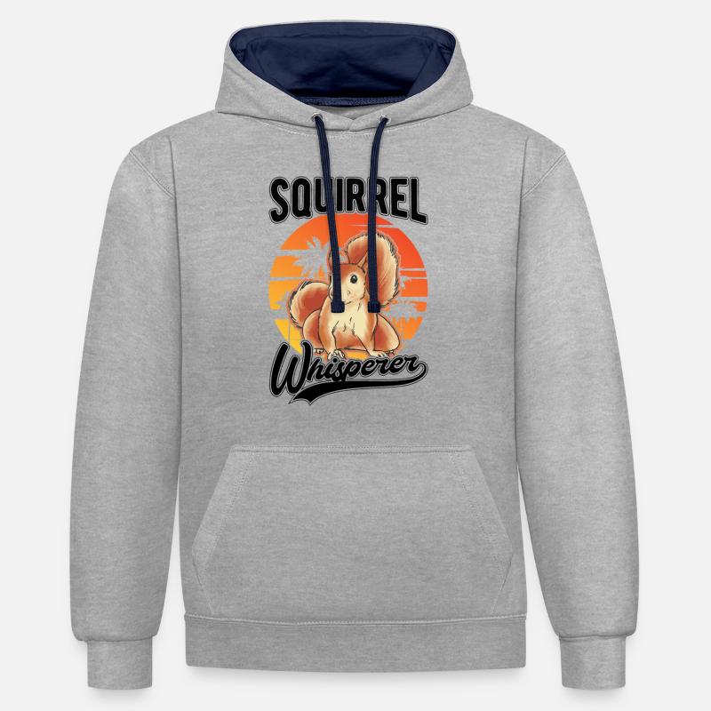 Eichhörnchen Flüsterer Squirrel Whisperer - Sweat à capuche contrasté - gris chiné/bleu marine