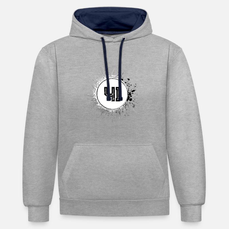 41 Nombre d’objets blob - Sweat à capuche contrasté - gris chiné/bleu marine