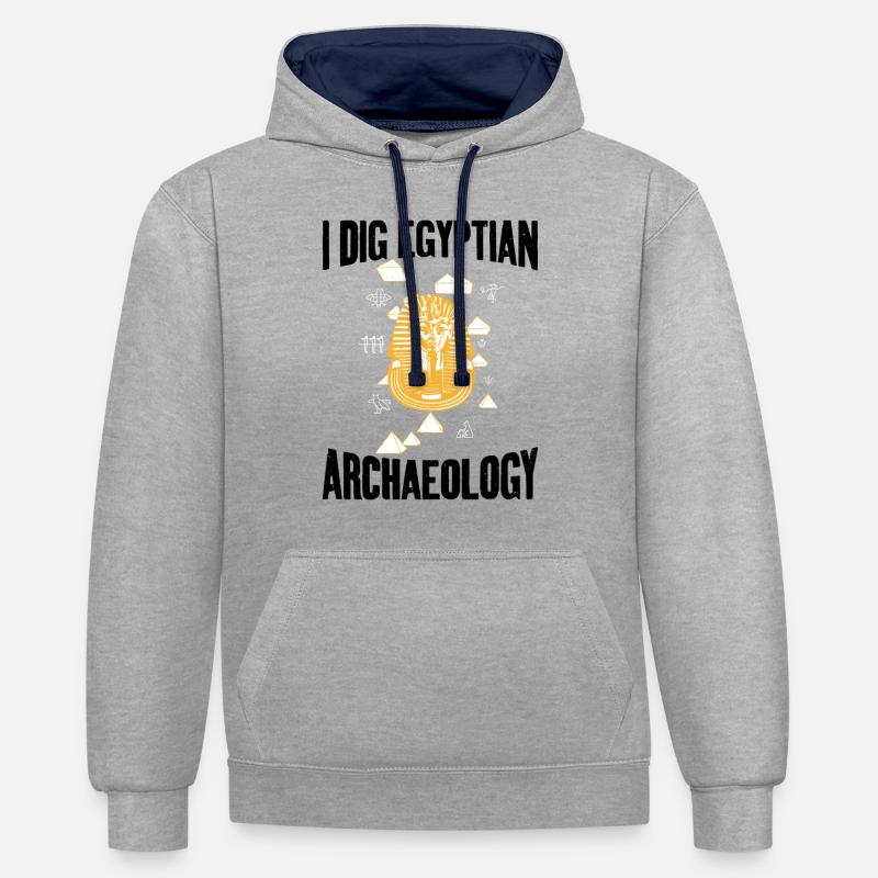 Dig Egyptian Archaeology Archéologue Expert - Sweat à capuche contrasté - gris chiné/bleu marine