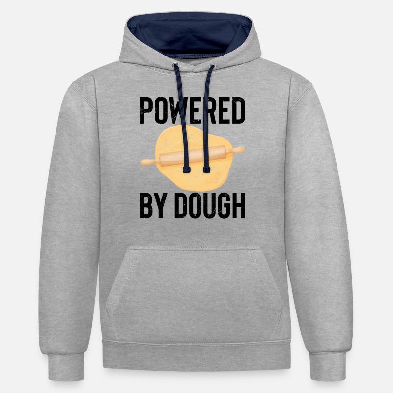 Drôle de boulanger - Sweat à capuche contrasté - gris chiné/bleu marine