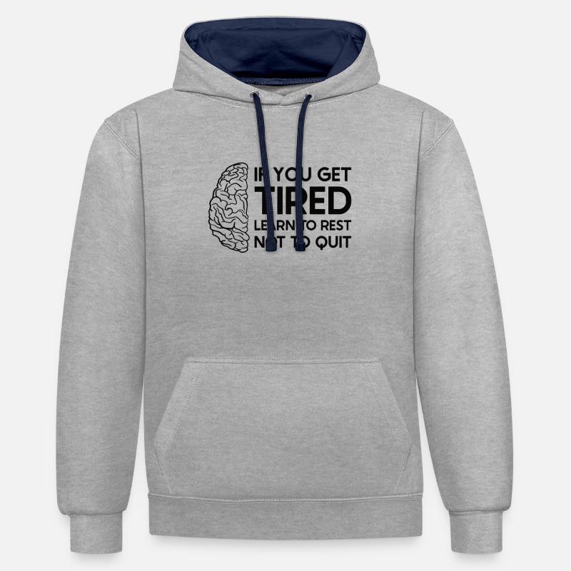 Schlaganfall Survivor Schlaganfall Bewusstsein - Kontrast-Hoodie - Grau meliert/Navy