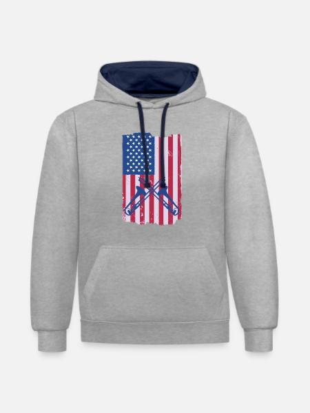Trombone Teacher Trombonist Player Funny - Contrast hoodie - heather grey/navy