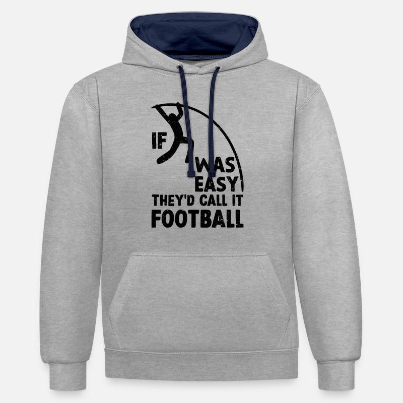 Perchiste perchiste Perchiste Athlétisme - Sweat à capuche contrasté - gris chiné/bleu marine