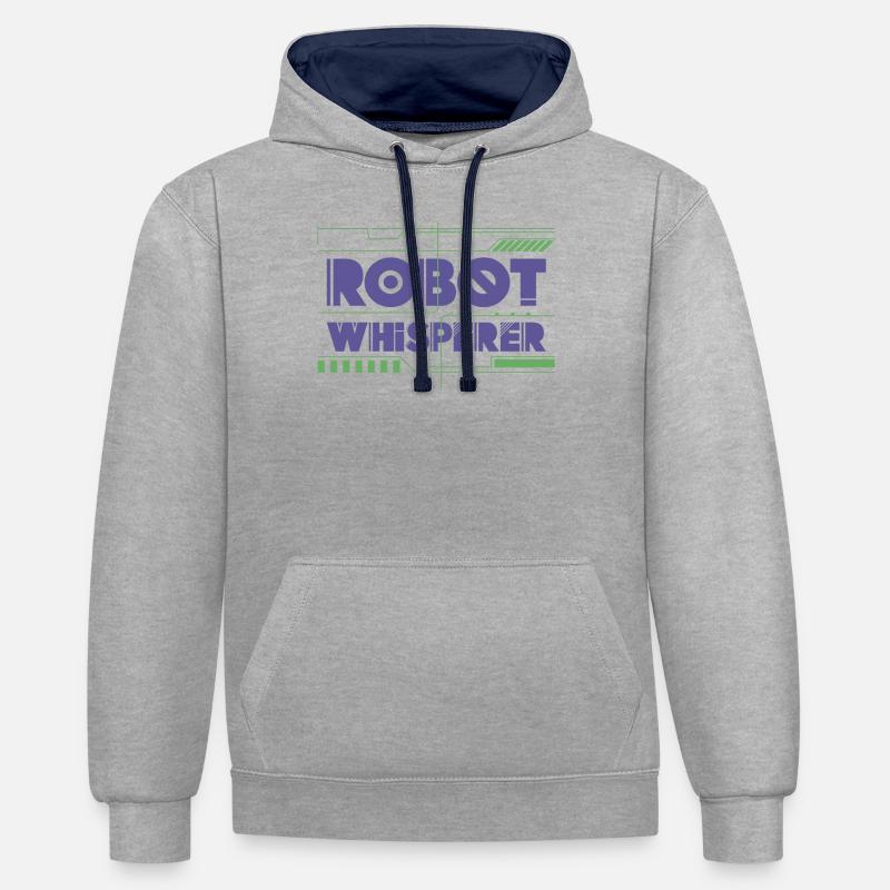 Robot Robotics Engineer Robot - Kontrast-Hoodie - Grau meliert/Navy
