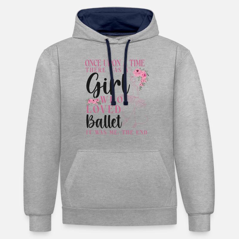 Ballet Danseuse Danse Ballerine - Sweat à capuche contrasté - gris chiné/bleu marine