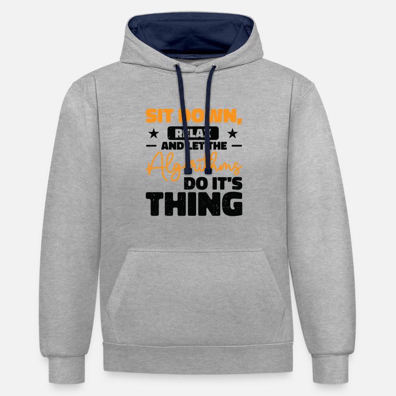 Computer Algorithm Programmer Artificial - Contrast hoodie - heather grey/navy