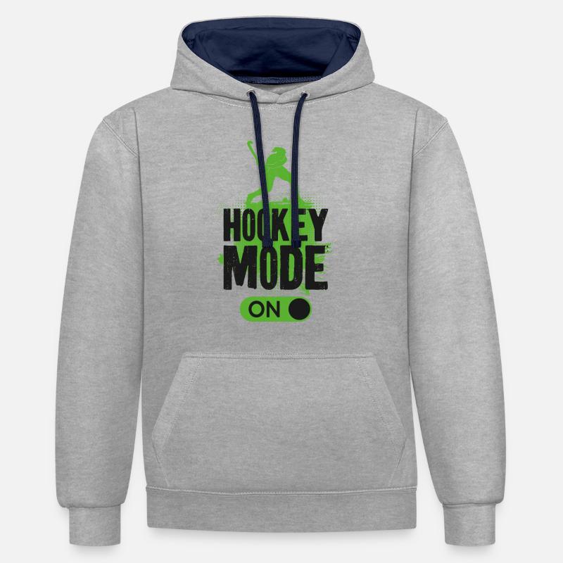 Mode hockey sur gazon activé - Sweat à capuche contrasté - gris chiné/bleu marine