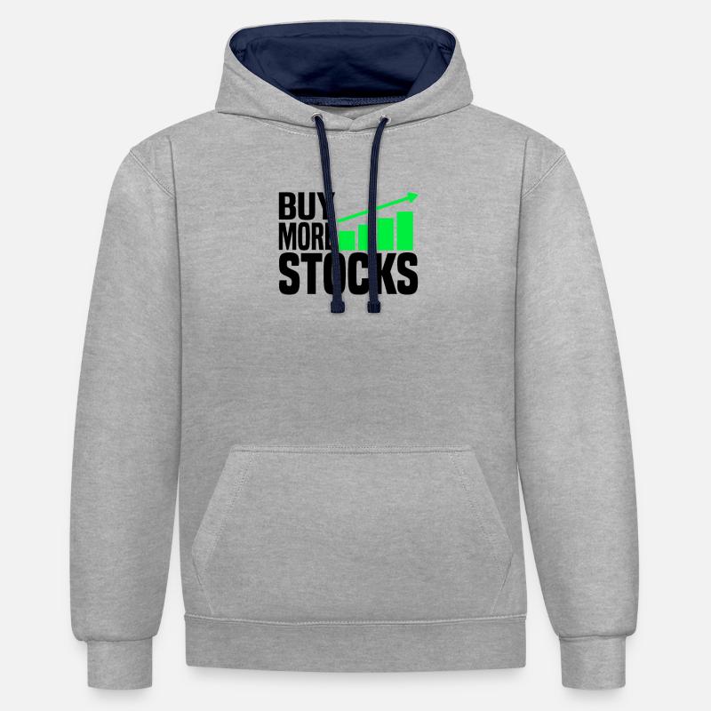 Acheter plus d’actions - Sweat à capuche contrasté - gris chiné/bleu marine