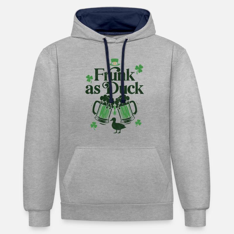 Frunk comme Canard - Sweat à capuche contrasté - gris chiné/bleu marine
