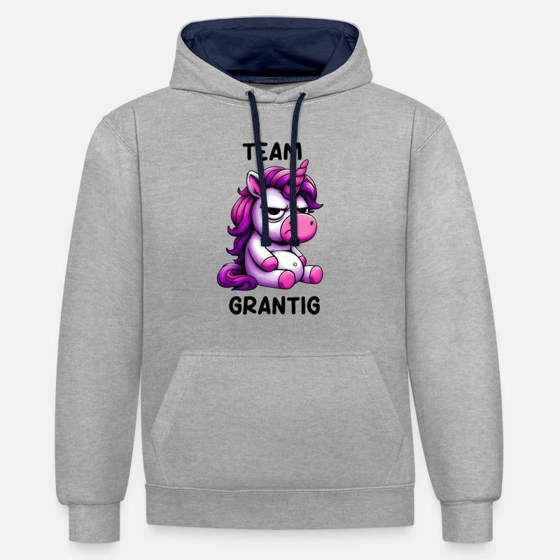 L’équipe Grantig - Sweat à capuche contrasté - gris chiné/bleu marine
