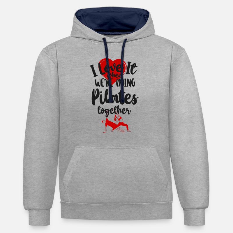 Instructeur de Pilates Professeur Amis - Sweat à capuche contrasté - gris chiné/bleu marine