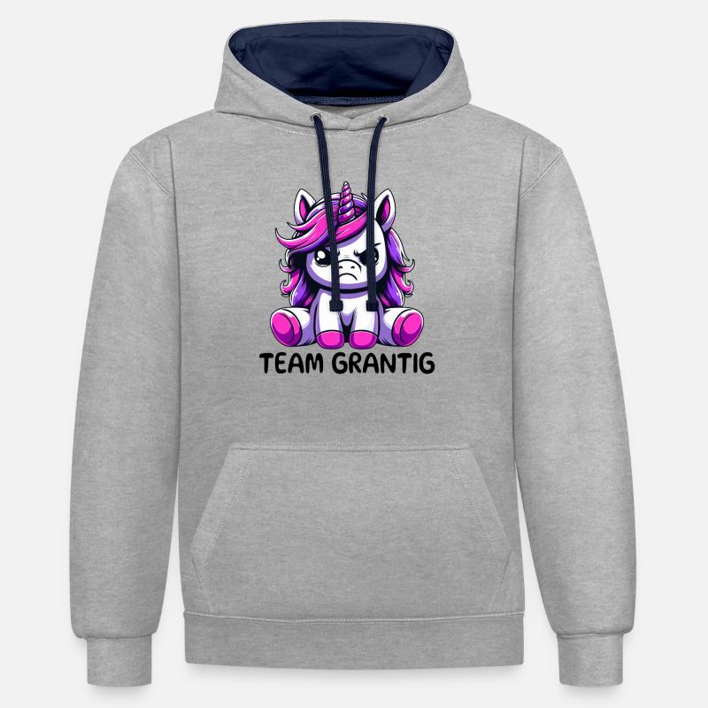 L’équipe Grantig - Sweat à capuche contrasté - gris chiné/bleu marine