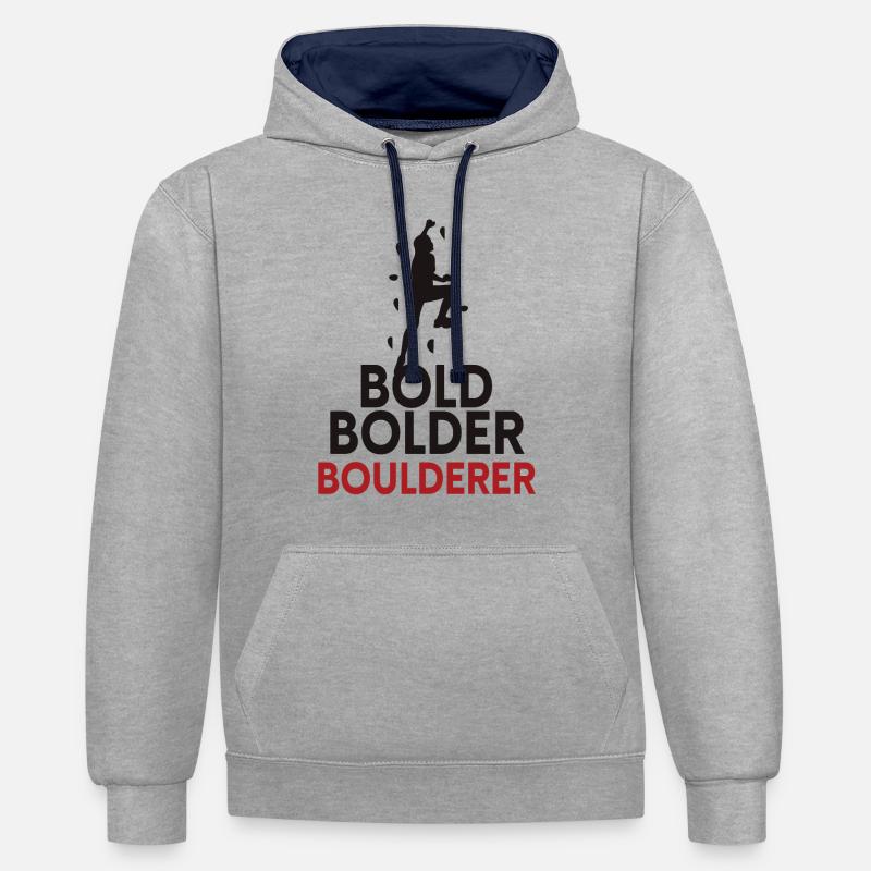 Bold Bolder Bloc de bloc - Sweat à capuche contrasté - gris chiné/bleu marine