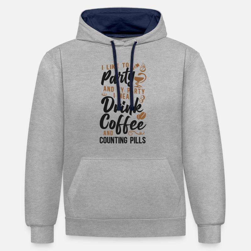 Pharmacy Tech Technician - Kontrast-Hoodie - Grau meliert/Navy